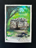 Casa Maya Caracol – Acuarela original de arquitectura maya