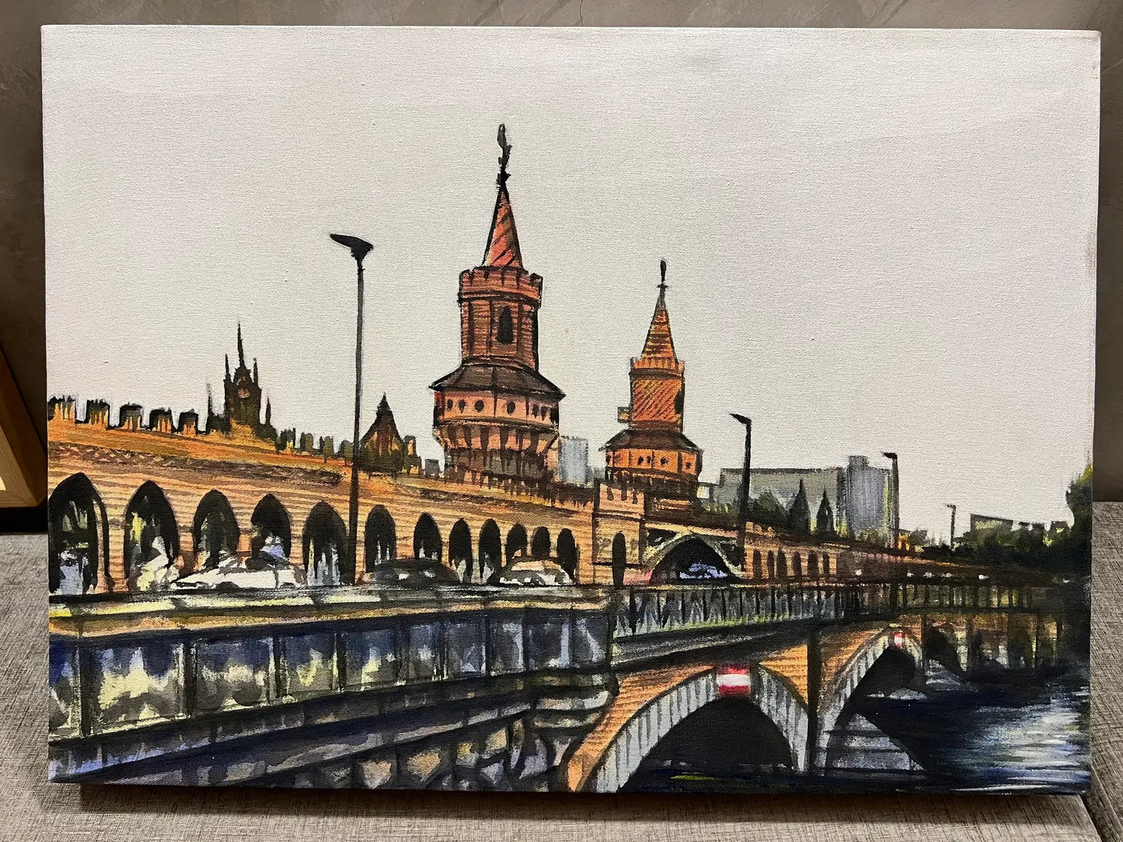 El Puente de Bambruke – Pintura Acrílica sobre Tela por MiguerArt
