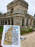 The Temple of the Frescoes – Original watercolor inspired by Tulum, Mexico