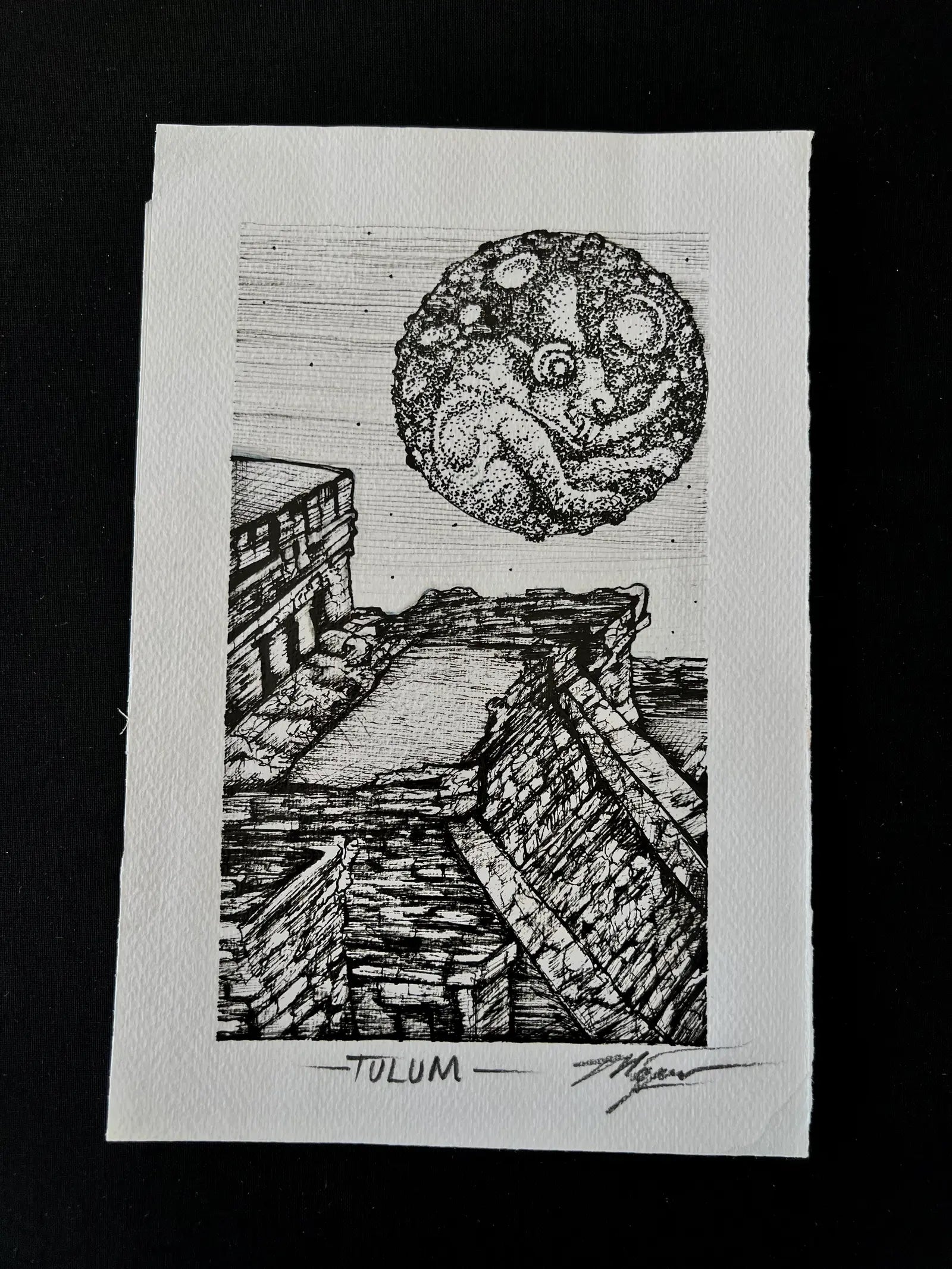 Tulum – Acuarela original sobre papel de algodón